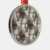 Beethoven Portrait Pattern Metalen Ornament (Rechts)