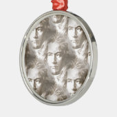 Beethoven Portrait Pattern Metalen Ornament (Links)