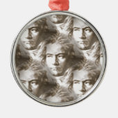 Beethoven Portrait Pattern Metalen Ornament (Voorkant)