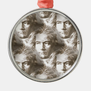Beethoven Portrait Pattern Metalen Ornament
