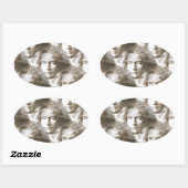 Beethoven Portrait Pattern Ovale Sticker (Vel)