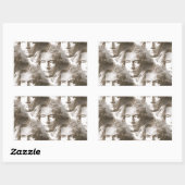 Beethoven Portrait Pattern Rechthoekige Sticker (Vel)