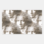 Beethoven Portrait Pattern Rechthoekige Sticker (Voorkant)