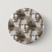 Beethoven Portrait Pattern Ronde Button 5,7 Cm (Voorkant)