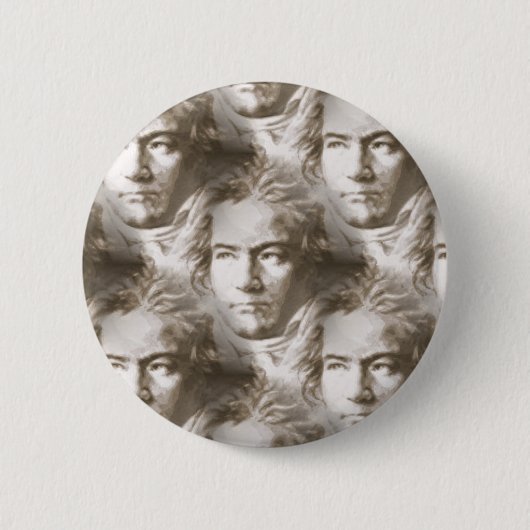 Beethoven Portrait Pattern Ronde Button 5,7 Cm (Voorkant)