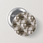 Beethoven Portrait Pattern Ronde Button 5,7 Cm (Voorkant /achterkant)