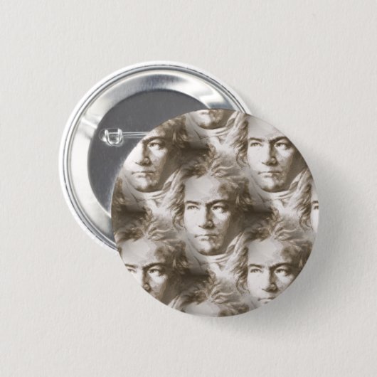 Beethoven Portrait Pattern Ronde Button 5,7 Cm (Voorkant /achterkant)