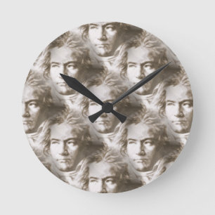 Beethoven Portrait Pattern Ronde Klok
