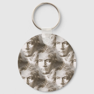 Beethoven Portrait Pattern Sleutelhanger