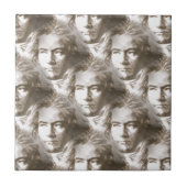 Beethoven Portrait Pattern Tegeltje (Voorkant)