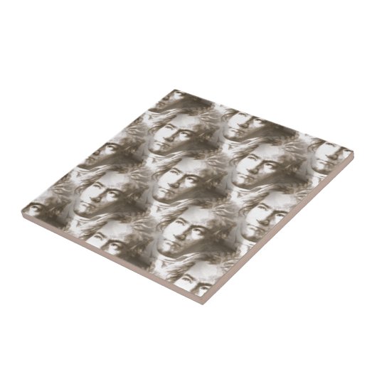 Beethoven Portrait Pattern Tegeltje (Zijkant)