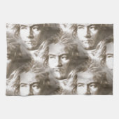 Beethoven Portrait Pattern Theedoek (Horizontaal)
