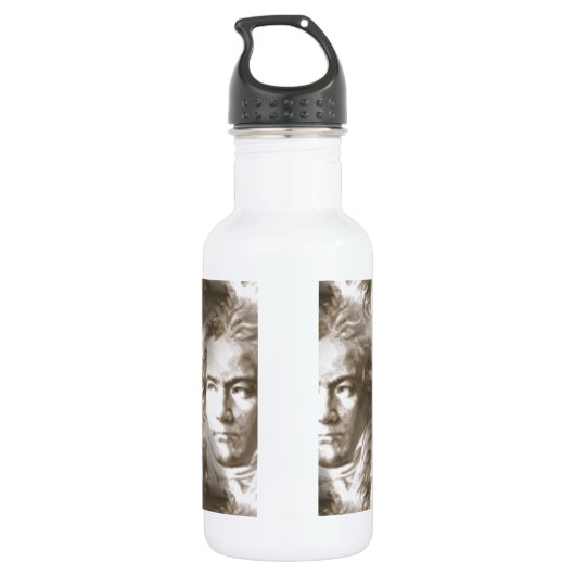 Beethoven Portrait Pattern Waterfles (Achterkant)