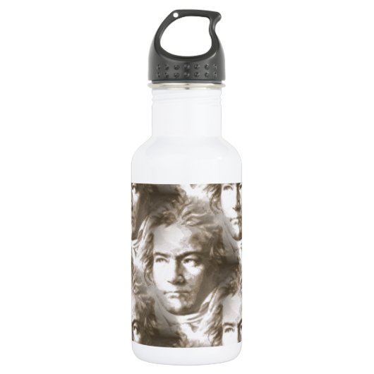 Beethoven Portrait Pattern Waterfles (Voorkant)