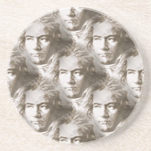 Beethoven Portrait Pattern Zandsteen Onderzetter (Voorkant)