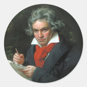 Beethoven Portrait Vintage Ronde Sticker