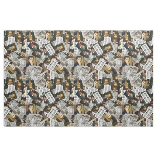 Beethoven Portraits Fabric Stof (Yard (91,4 cm))