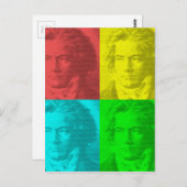 Beethoven portret in vierkantsachtig Briefkaart (Voorkant / Achterkant)