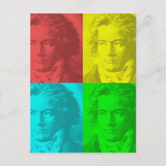 Beethoven portret in vierkantsachtig Briefkaart (Voorkant)