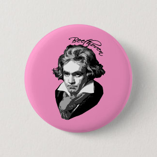 Beethoven Portret op T-shirten, -Mokken, -cadeaus Ronde Button 5,7 Cm
