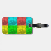 Beethoven portret op vierkantjes bagagelabel (Achterkant horizontaal)