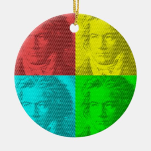 Beethoven portret op vierkantjes keramisch ornament (Voorkant)