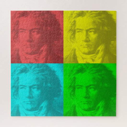 Beethoven portret op vierkantjes legpuzzel (Verticaal)