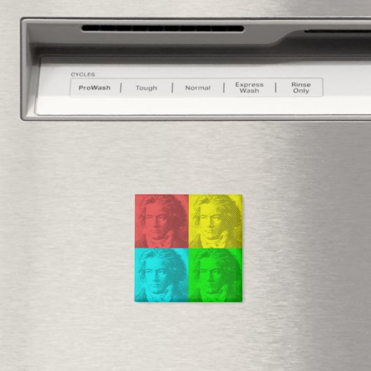 Beethoven portret op vierkantjes magneet (Insitu (Vaatwasser))