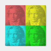 Beethoven portret op vierkantjes magneet (Voorkant)