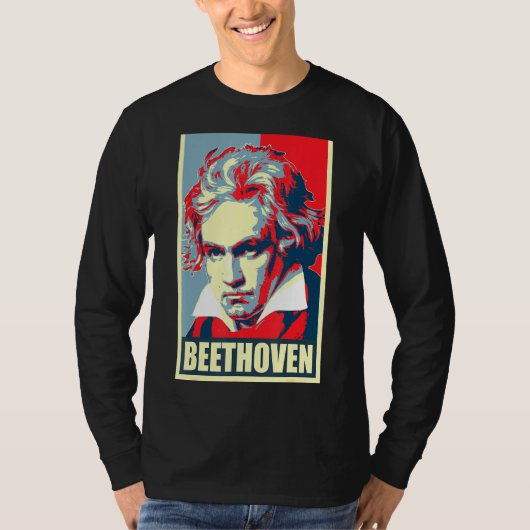 Beethoven Propaganda Poster Pop Kunst T-shirt (Voorkant)