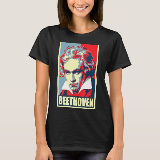 Beethoven Propaganda Poster Pop Kunst T-shirt (Voorkant)