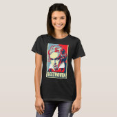 Beethoven Propaganda Poster Pop Kunst T-shirt (Voorkant volledig)