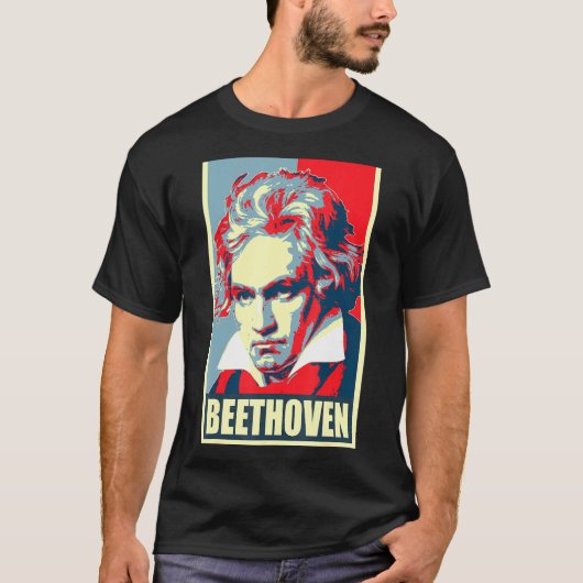 Beethoven Propaganda Poster Pop Kunst T-shirt (Voorkant)