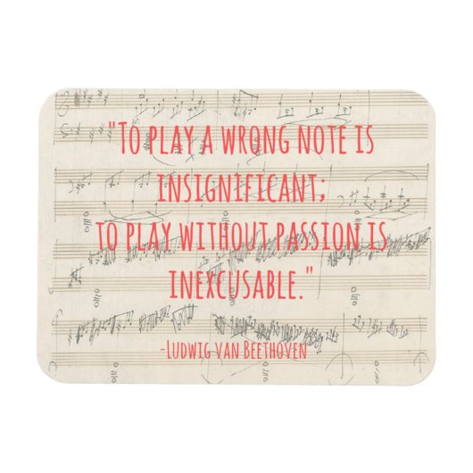 Beethoven Quote Magnet Magneet (Horizontaal)