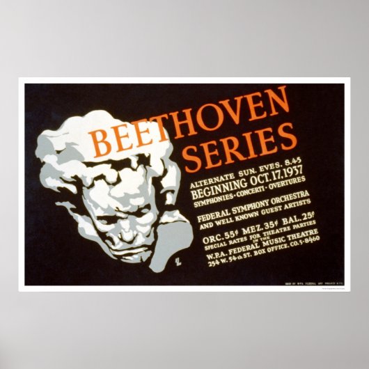Beethoven reeks 1937 WPA Poster (Voorkant)