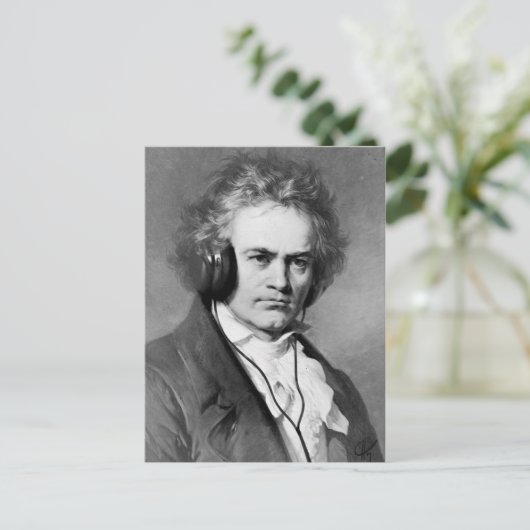 Beethoven Rocks Briefkaart (Staand voorkant)