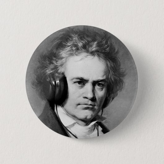Beethoven Rocks Ronde Button 5,7 Cm (Voorkant)
