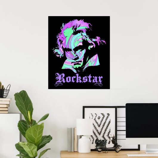 Beethoven Rockstar Poster (Thuiskantoor)
