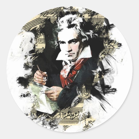 Beethoven Ronde Sticker (Voorkant)