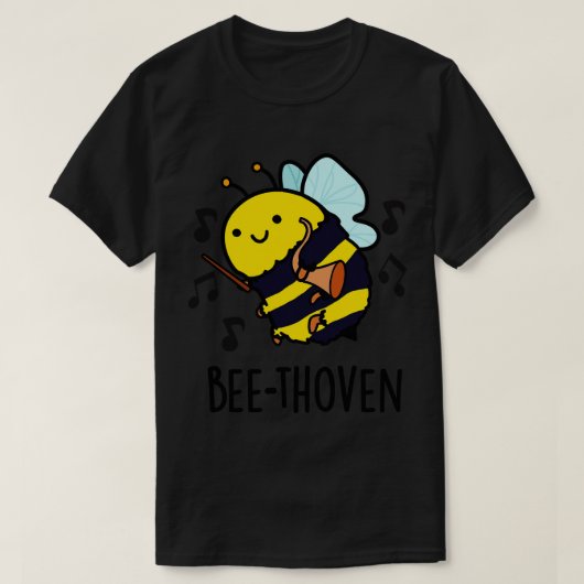 Beethoven Schattigee muziek Bee Pun T-shirt (Design voorkant)