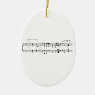 Beethoven Symfonie #9 (zwart) Keramisch Ornament