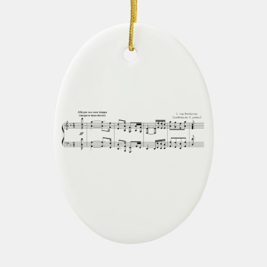 Beethoven Symfonie #9 (zwart) Keramisch Ornament (Voorkant)