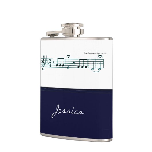 Beethoven Symfonie nr. 5 (blauw) Heupfles (Links)