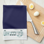 Beethoven Symfonie nr. 5 (blauw) Theedoek (Quarter Fold)