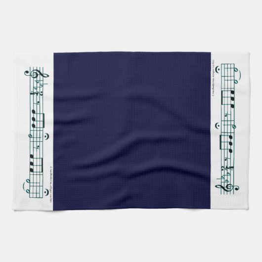 Beethoven Symfonie nr. 5 (blauw) Theedoek (Horizontaal)