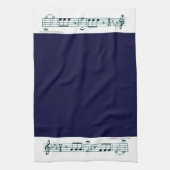 Beethoven Symfonie nr. 5 (blauw) Theedoek (Verticaal)