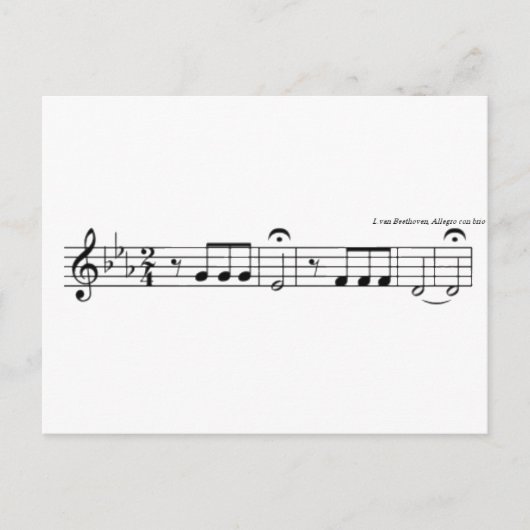 Beethoven Symfonie nr. 5 Briefkaart (Voorkant)