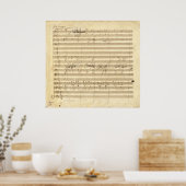 Beethoven Symfonie nr. 9 Originele Manuscript Prin Poster (Keuken)
