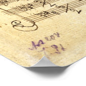 Beethoven Symfonie nr. 9 Originele Manuscript Prin Poster (Hoek)