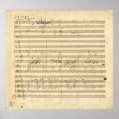Beethoven Symfonie nr. 9 Originele Manuscript Prin Poster (Voorkant)